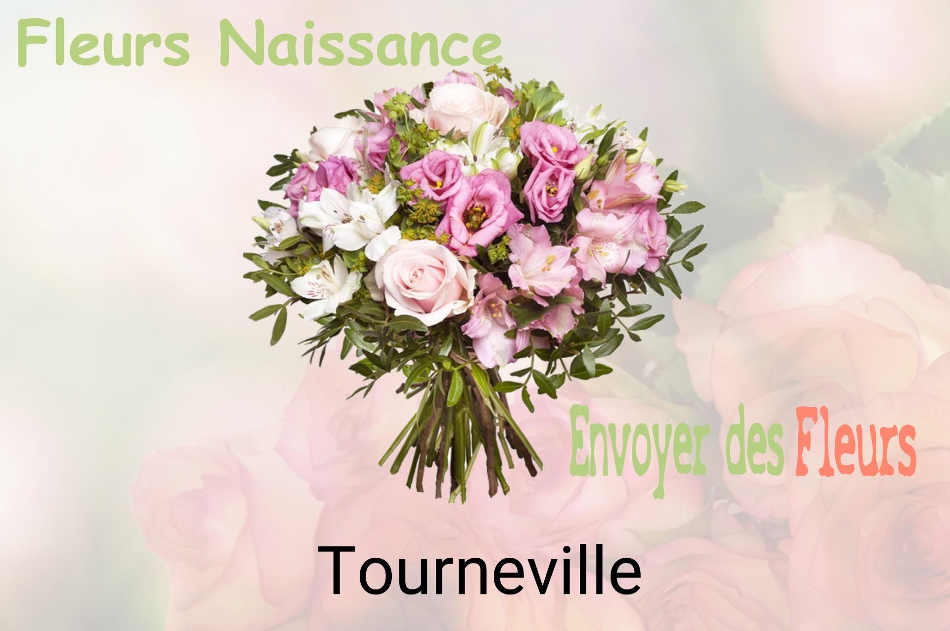 Bouquet de fleurs de naissance livré à Tourneville