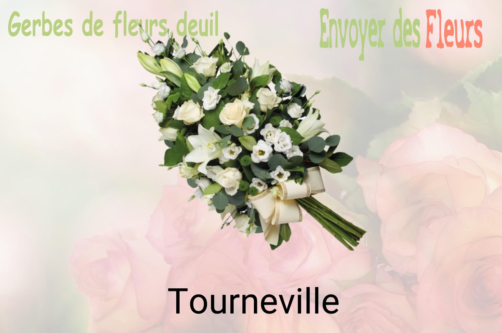 Gerbe de fleurs de deuil livrée à Tourneville